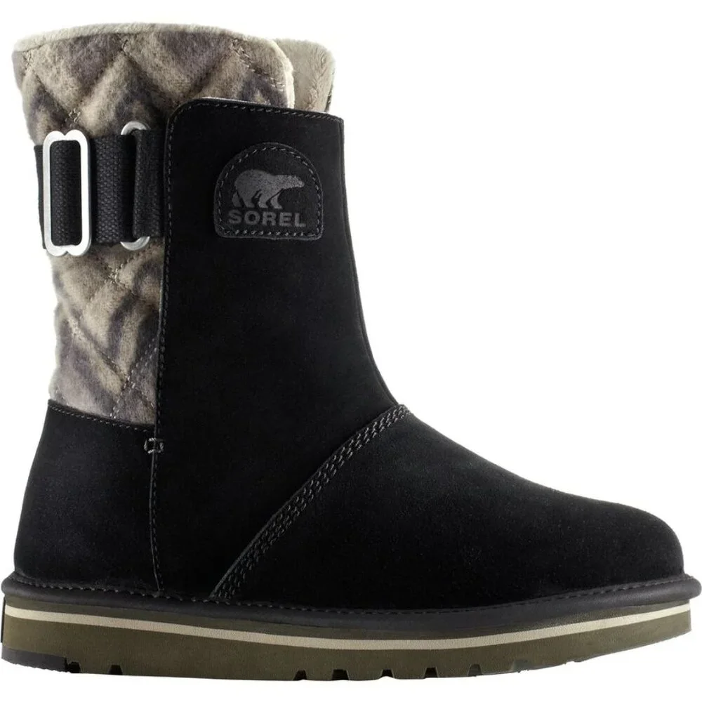 Sorel Women's Black Rylee NL2147-010 Suede Leather Ankle Snow Boots Size 8‎